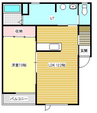 REALL II(1LDK/3階)の間取り写真
