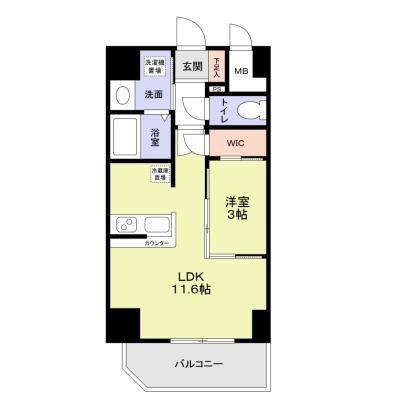 ラ・ピシーヌ南堀江(1LDK/10階)の間取り写真