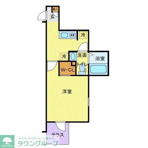 ラフィーナー松戸(1K/1階)の間取り写真
