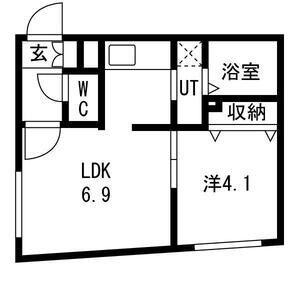 ヴィヴレ平岸(1LDK/4階)の間取り写真