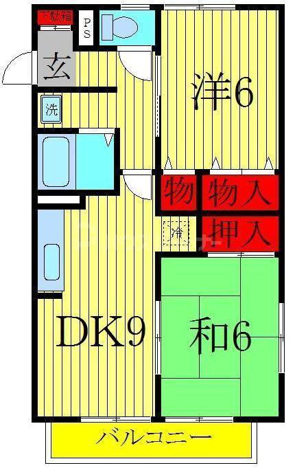 ハイム寿々(2DK/1階)の間取り写真