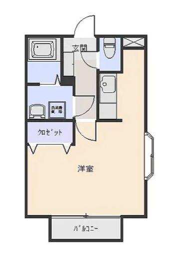 ジュネスコート(1K/2階)の間取り写真