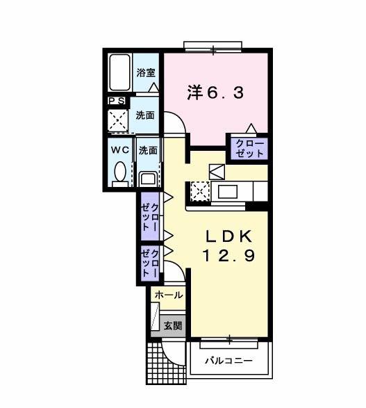 ブローテ(1LDK/1階)の間取り写真