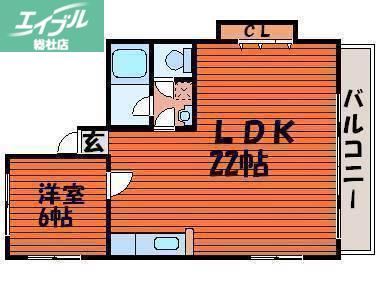 ファーレンハイトIII(1LDK/1階)の間取り写真