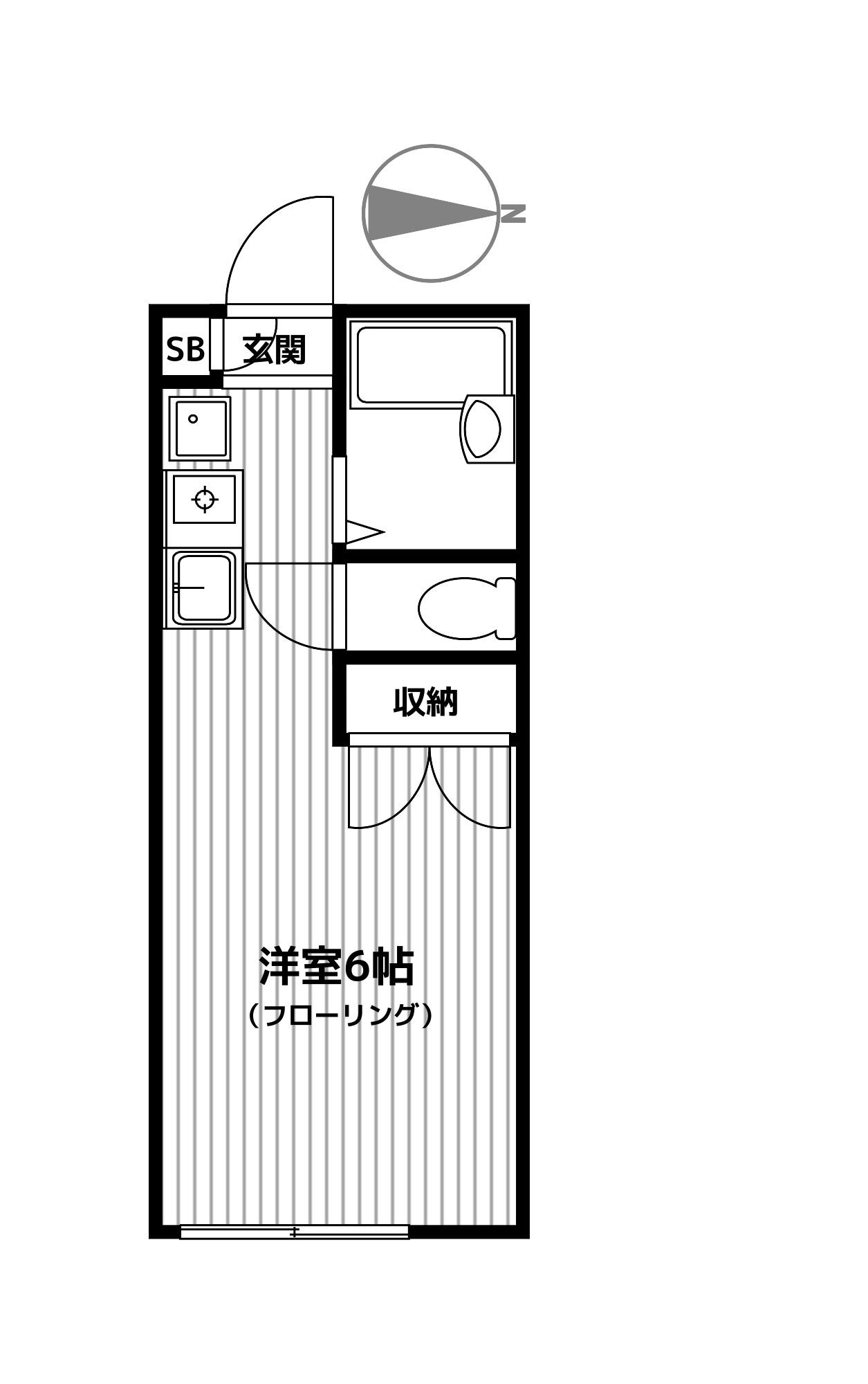 ハイツイースト(ワンルーム/2階)の間取り写真
