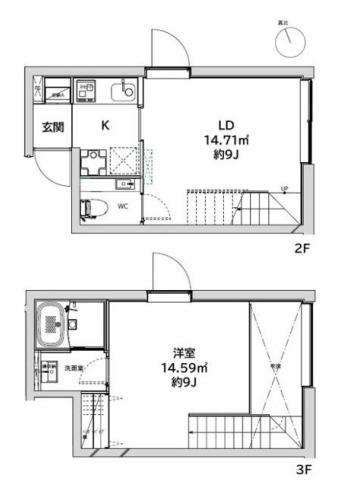 ライフィードクリアル広尾(1LDK/2階)の間取り写真