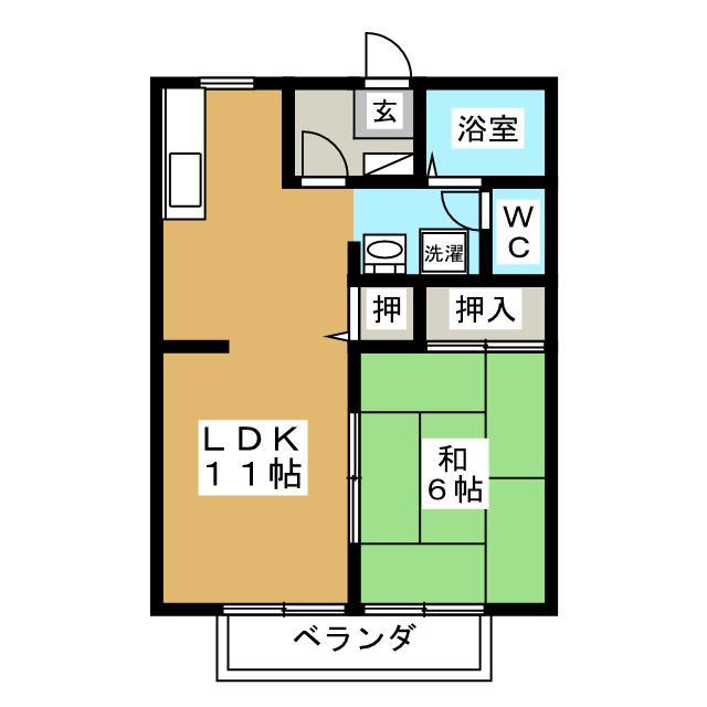 サンライフ土屋 D(1LDK/2階)の間取り写真