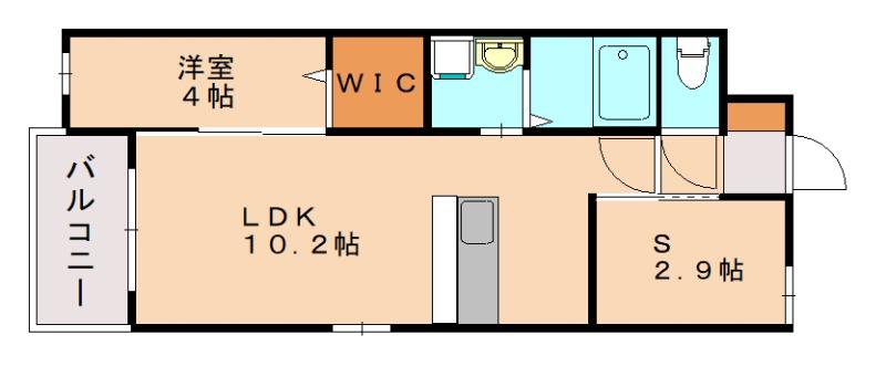 LIFEFIELD多々良(1SLDK/4階)の間取り写真