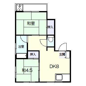 第13通南ビル(2DK/5階)の間取り写真