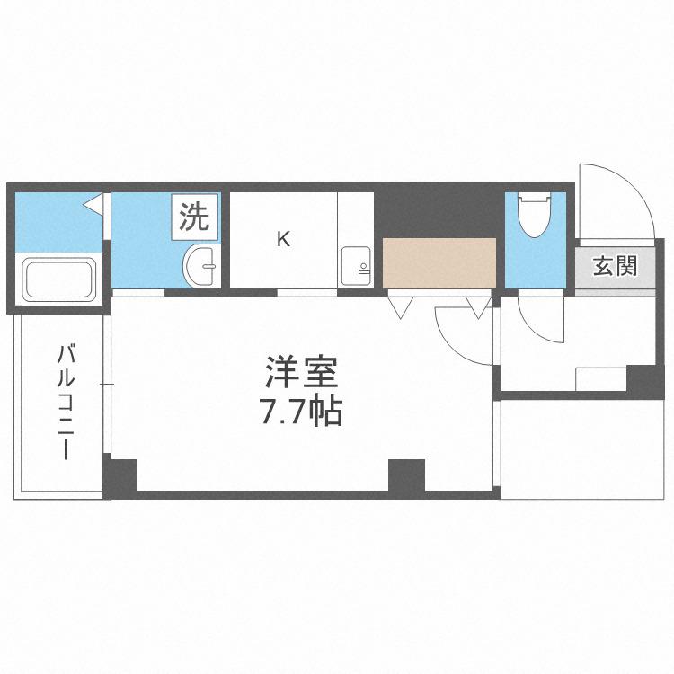 ルミエール難波(1K/10階)の間取り写真