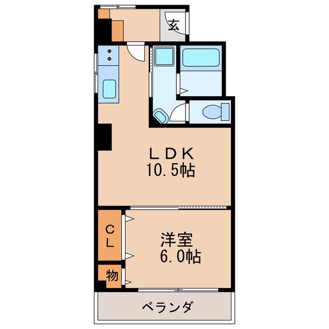 日置マンション(1LDK/2階)の間取り写真