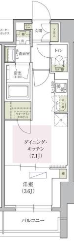 アーバネックス天満橋FRONT(1DK/13階)の間取り写真