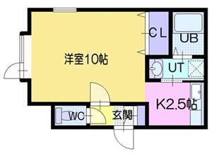 メゾンプライマス(1K/1階)の間取り写真