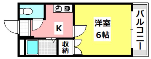 本町8番館(1K/4階)の間取り写真