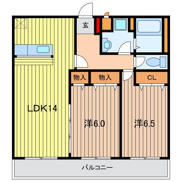モアヴェレーナ(2LDK/2階)の間取り写真