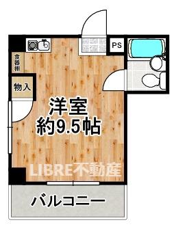 千鳥橋第一ビル(ワンルーム/6階)の間取り写真