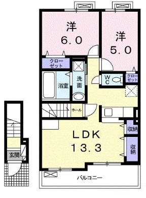 アイレックス(2LDK/2階)の間取り写真