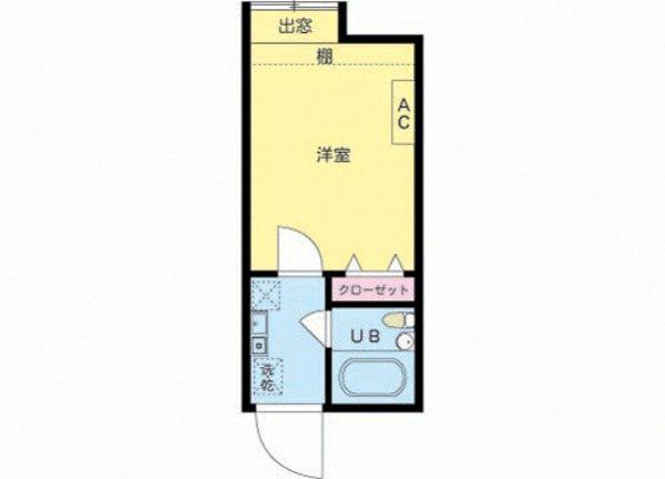 ベルウィング北綾瀬B(1K/1階)の間取り写真