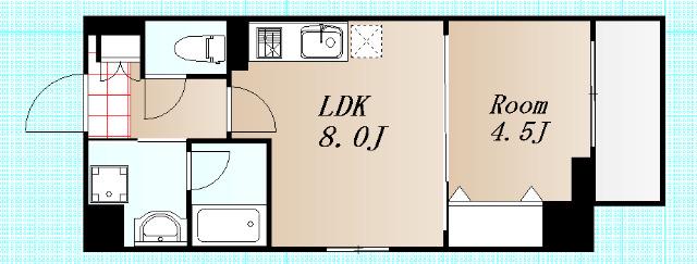 グランディール鷺洲(1LDK/6階)の間取り写真