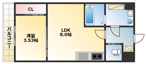 センターアヴェニュー守口(1LDK/9階)の間取り写真