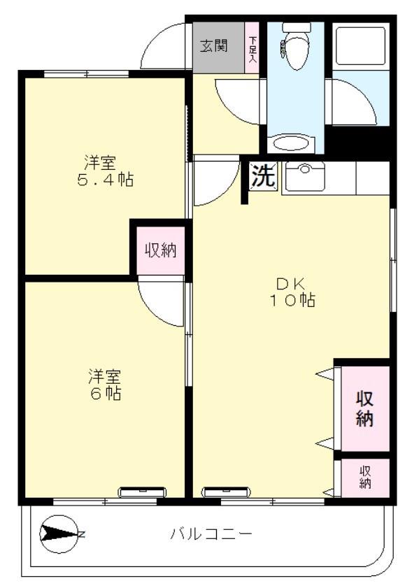 マンション巣鴨(2DK/3階)の間取り写真