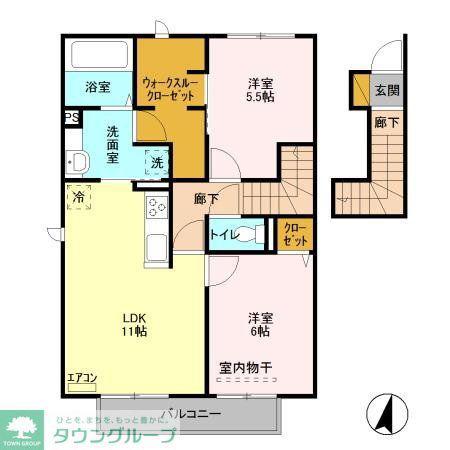 サントビーレジデンスIII(2LDK/2階)の間取り写真