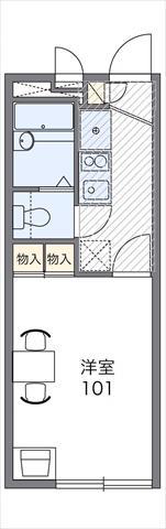 レオパレスコンパル唐湊壱番館(1K/2階)の間取り写真