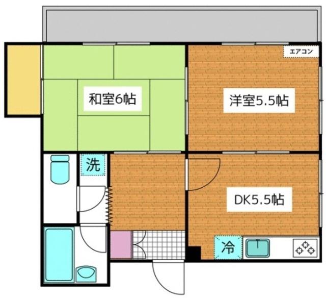 K2-FLAT(2DK/1階)の間取り写真