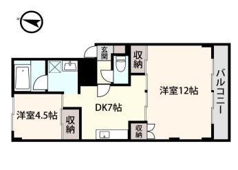 アシスト第10秋田マンション(2DK/2階)の間取り写真