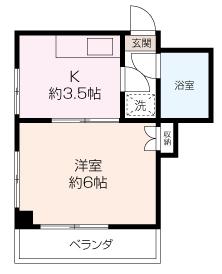 エレガンス金沢文庫(1K/5階)の間取り写真