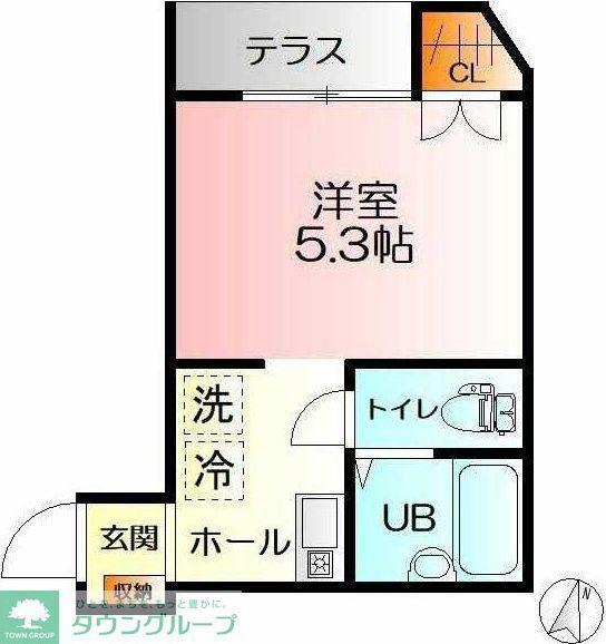 イーリスコート片瀬江ノ島(ワンルーム/3階)の間取り写真