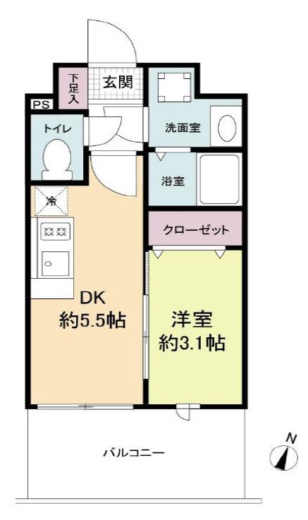 LIVE CASA県庁前(1DK/3階)の間取り写真