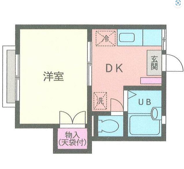 エコーハイツ(1DK/2階)の間取り写真