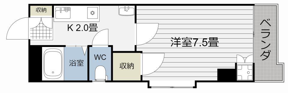 第二メゾン荒田(1K/2階)の間取り写真
