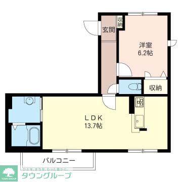 ウイングライト(1LDK/3階)の間取り写真