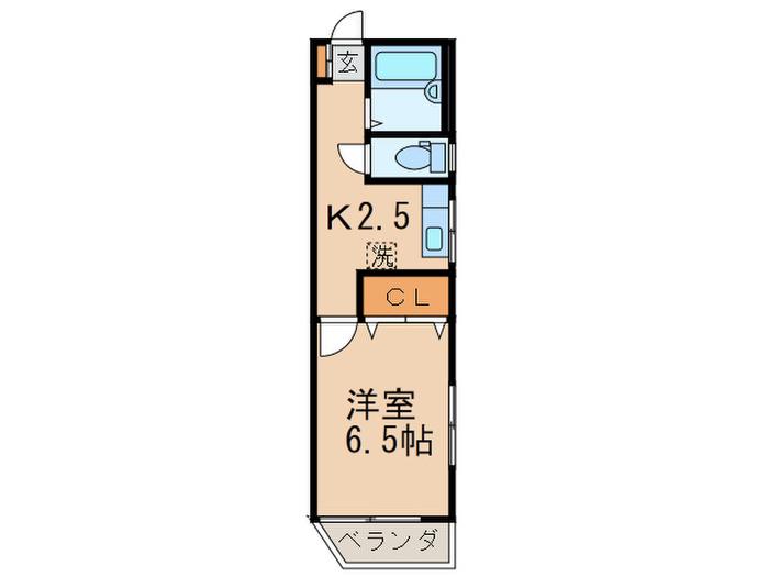 7HEIGHT(1K/1階)の間取り写真