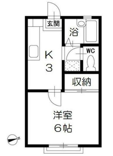 ジェイハウス大久保(1K/2階)の間取り写真