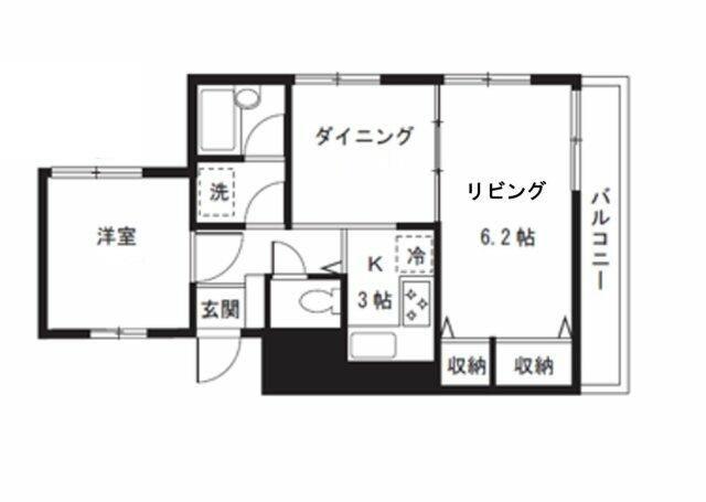 グリーンキャピタル石川台(1LDK/4階)の間取り写真