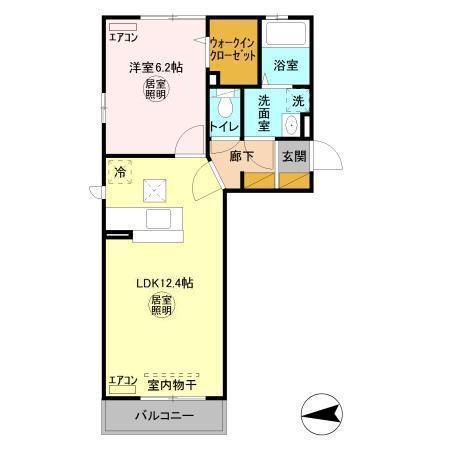 イーストパレス(1LDK/1階)の間取り写真