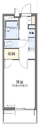 レオパレスアズール新都心(1K/1階)の間取り写真