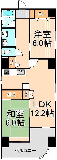 ヴァンヴェール(2LDK/2階)の間取り写真
