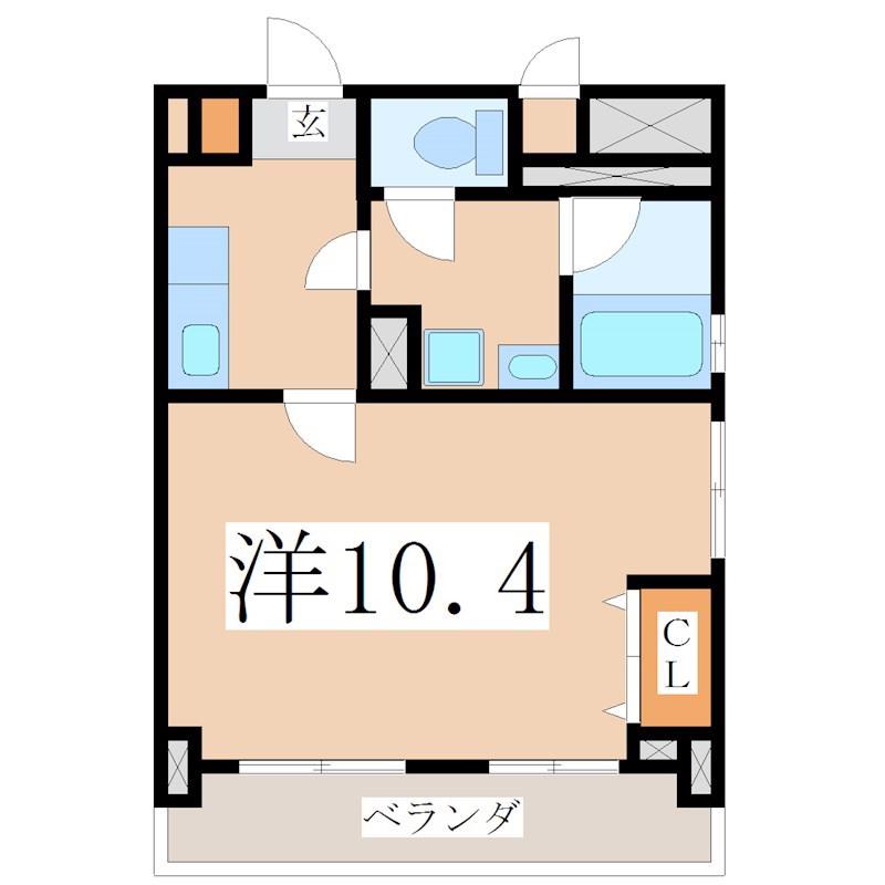 さくらヒルズ鴨池壱番館(1K/9階)の間取り写真