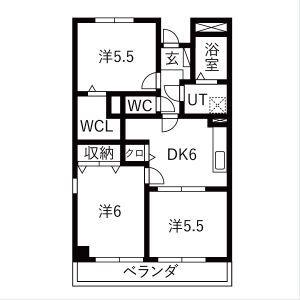 サンロイヤル大井(3DK/2階)の間取り写真