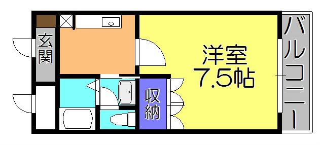 ブルーム・T(1K/1階)の間取り写真