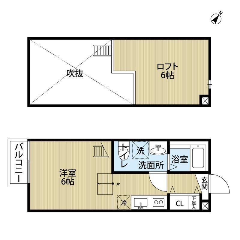 カムリン(ワンルーム/2階)の間取り写真