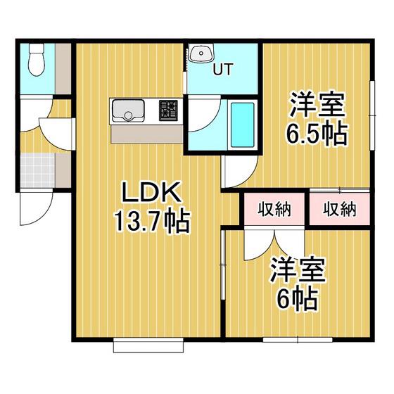 リヴァージュ23(2LDK/2階)の間取り写真