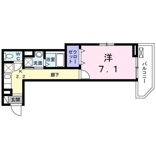 ラピス ウィークス(1K/2階)の間取り写真
