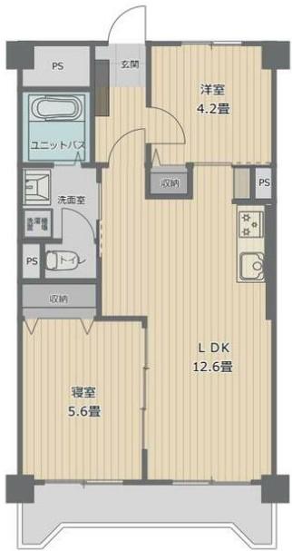 ハイネス川口(2LDK/11階)の間取り写真