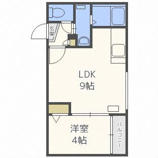 プレシェルト南円山(1LDK/3階)の間取り写真