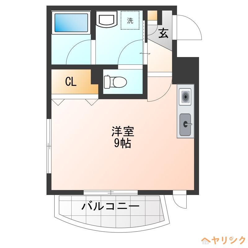 アクアキャニオンHARA(ワンルーム/4階)の間取り写真